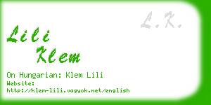 lili klem business card